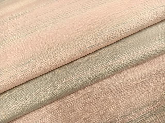 平和屋着物●紅花紬　米沢　霞文　正絹　逸品　AABJ6350ph
