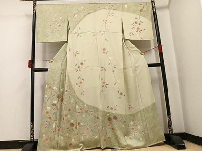平和屋着物●訪問着　絞り　枝梅　金彩　正絹　逸品　AABJ6353ph