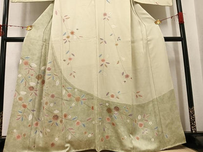 平和屋着物●訪問着　絞り　枝梅　金彩　正絹　逸品　AABJ6353ph