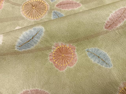 平和屋着物●訪問着　絞り　枝梅　金彩　正絹　逸品　AABJ6353ph