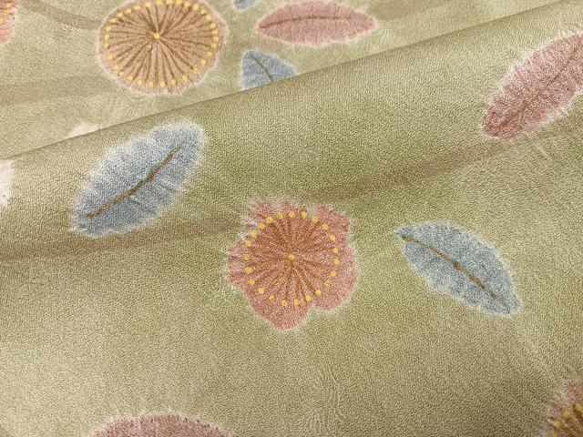 平和屋着物●訪問着　絞り　枝梅　金彩　正絹　逸品　AABJ6353ph