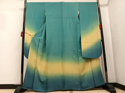 平和屋着物●豪華振袖　霞文　金通し地　正絹　逸品　AABJ6357ph