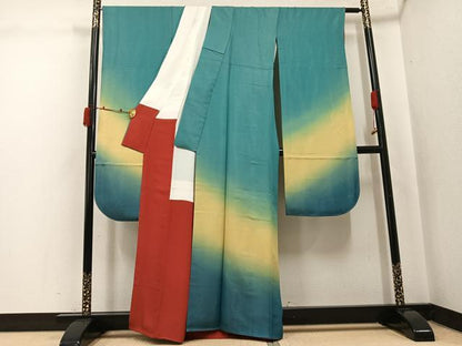 平和屋着物●豪華振袖　霞文　金通し地　正絹　逸品　AABJ6357ph