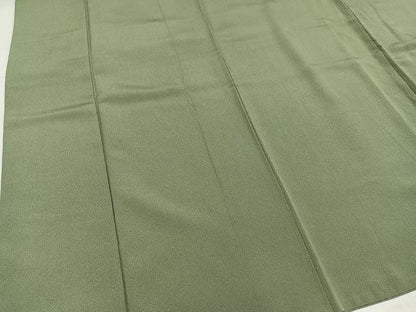 平和屋着物●上質な色無地　青白橡色　鈴乃屋扱い　正絹　逸品　AABJ6359ph
