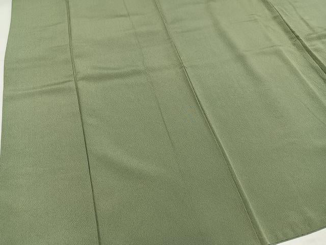 平和屋着物●上質な色無地　青白橡色　鈴乃屋扱い　正絹　逸品　AABJ6359ph