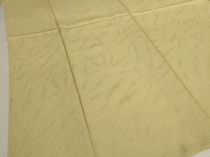 平和屋着物＊夏物　色無地　縦絽　舞葉紋紗　木蘭色　正絹　逸品　AABJ6362jd