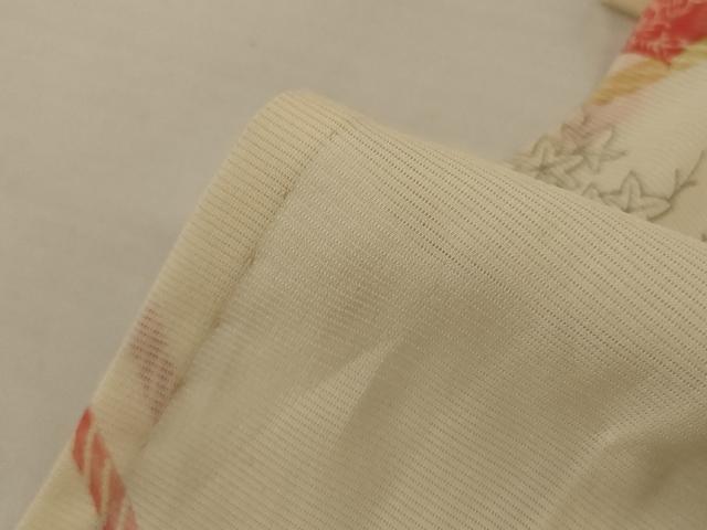 平和屋着物＊夏物　小紋　絽　風景花文　正絹　逸品　AABJ6364jd