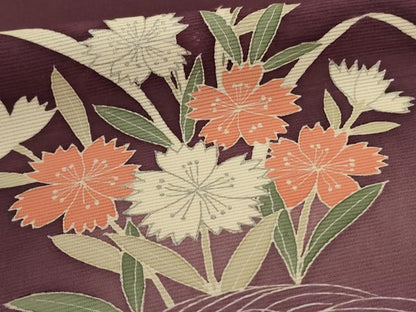 平和屋着物＊夏物　訪問着　絽　立波草花文　暈し染め　正絹　逸品　AABJ6366jd