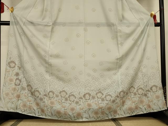平和屋着物＊夏物　訪問着　絽　草花文　洗える着物　AABJ6368jd