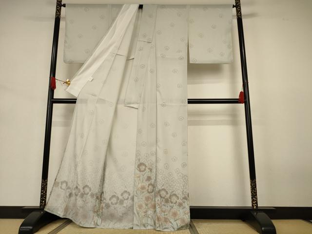 平和屋着物＊夏物　訪問着　絽　草花文　洗える着物　AABJ6368jd