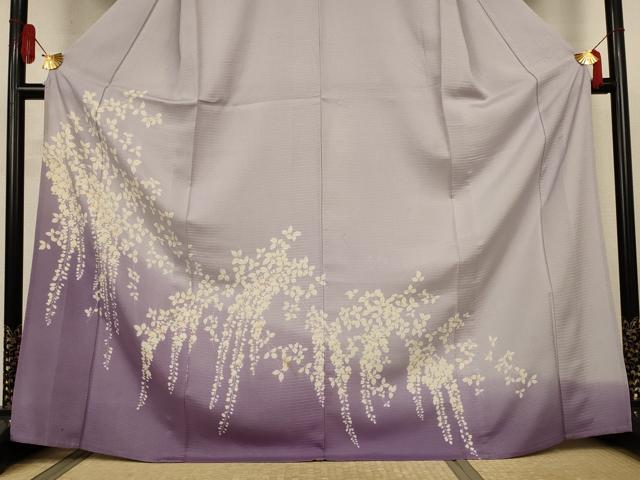 平和屋着物＊夏物　訪問着　絽　枝垂れ花文　暈し染め　正絹　逸品　AABJ6372jd