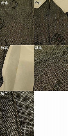 平和屋着物＊夏物　小紋　紗　草花丸文　洗える着物　AABJ6391jd