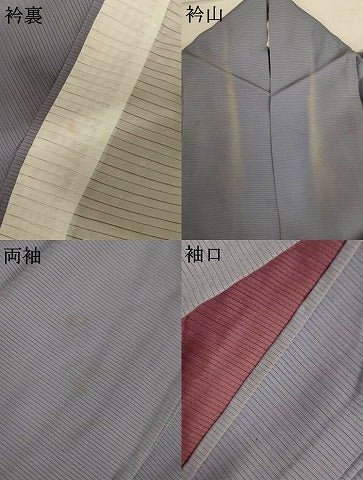 平和屋着物＊夏物　色無地　絽　桔梗鼠色　正絹　逸品　AABJ6394jd