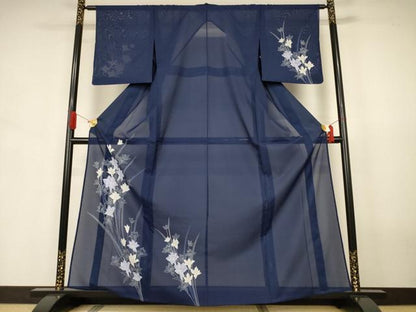平和屋着物＊夏物　訪問着　絽　草花文　洗える着物　AABJ6400jd
