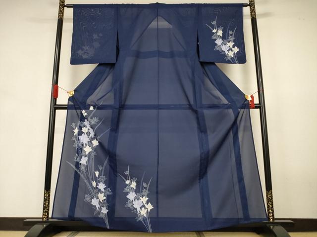 平和屋着物＊夏物　訪問着　絽　草花文　洗える着物　AABJ6400jd