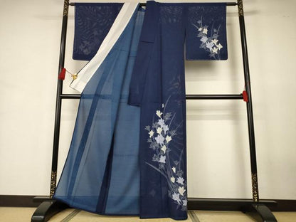 平和屋着物＊夏物　訪問着　絽　草花文　洗える着物　AABJ6400jd