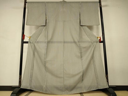 平和屋着物＊夏物　小紋　絽　縞　洗える着物　AABJ6407jd