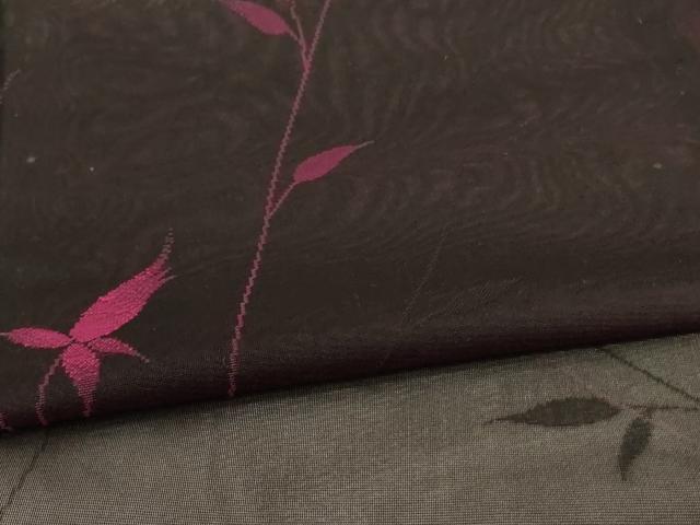 平和屋着物＊夏物　小紋　紗　草花文　正絹　逸品　AABJ6411jd
