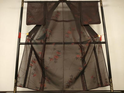 平和屋着物＊夏物　小紋　紗　笹文　正絹　逸品　未使用　AABJ6412jd