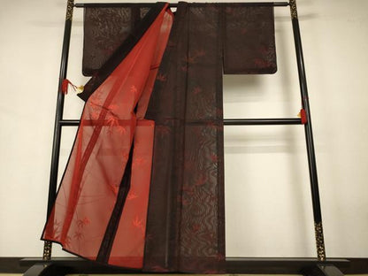 平和屋着物＊夏物　小紋　紗　笹文　正絹　逸品　未使用　AABJ6412jd