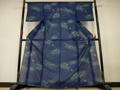 平和屋着物＊夏物　小紋　絽　芝文　勝虫　洗える着物　AABJ6415jd