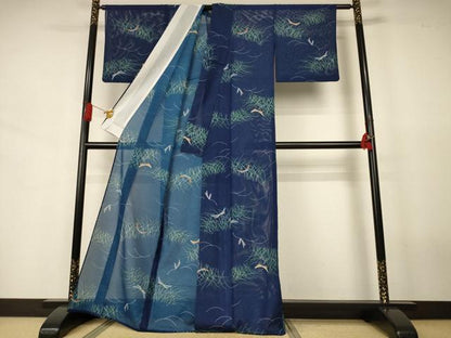 平和屋着物＊夏物　小紋　絽　芝文　勝虫　洗える着物　AABJ6415jd