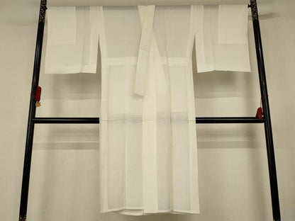 平和屋着物＊夏物　長襦袢　絽　白色　反端付き　正絹　逸品　AABJ6418jd