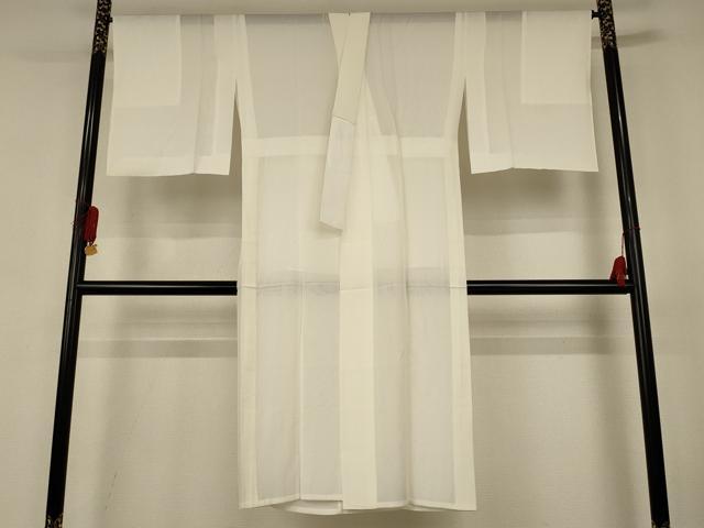 平和屋着物＊夏物　長襦袢　絽　白色　反端付き　正絹　逸品　AABJ6418jd