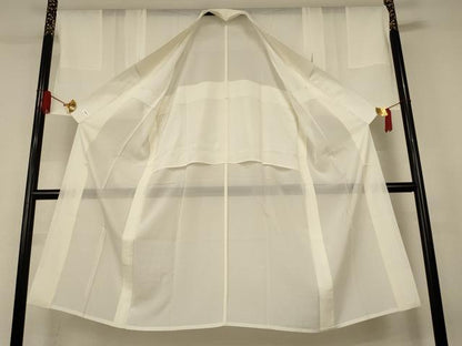 平和屋着物＊夏物　長襦袢　絽　白色　反端付き　正絹　逸品　AABJ6418jd