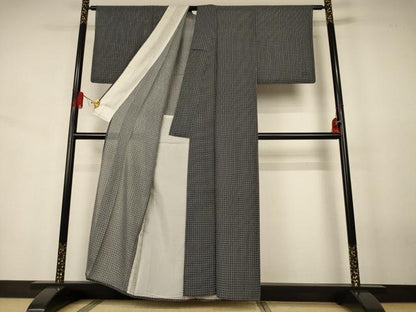平和屋着物＊夏物　小紋　絽　幾何学文様　正絹　逸品　AABJ6422jd