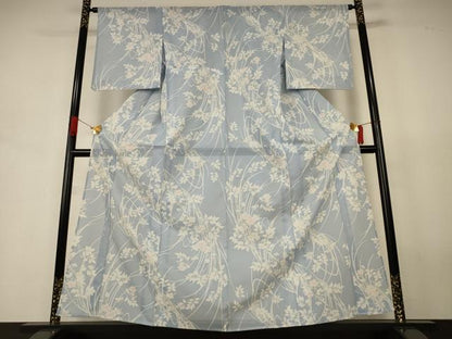 平和屋着物＊夏物　小紋　絽　草花文　洗える着物　AABJ6424jd