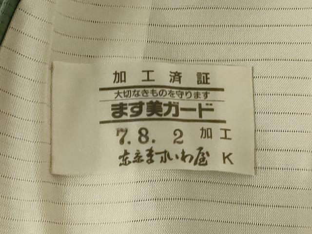 平和屋着物＊夏物　色無地　絽　麹塵色　五泉　ますいわ屋扱い　反端付き　正絹　逸品　未使用　AABJ6427jd