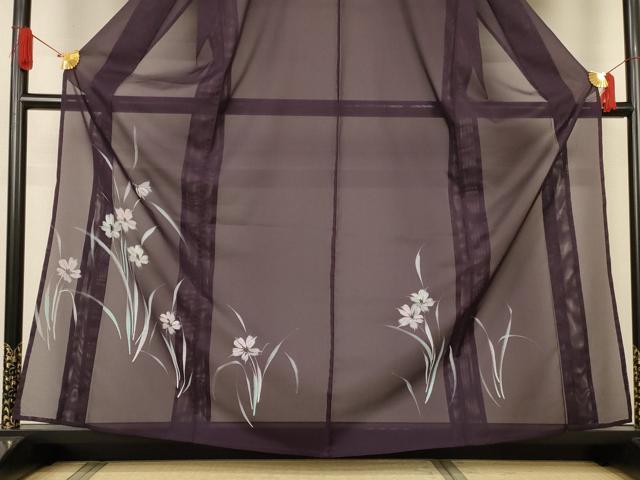 平和屋着物＊夏物　訪問着　絽　手描き　草花文　洗える着物　AABJ6428jd
