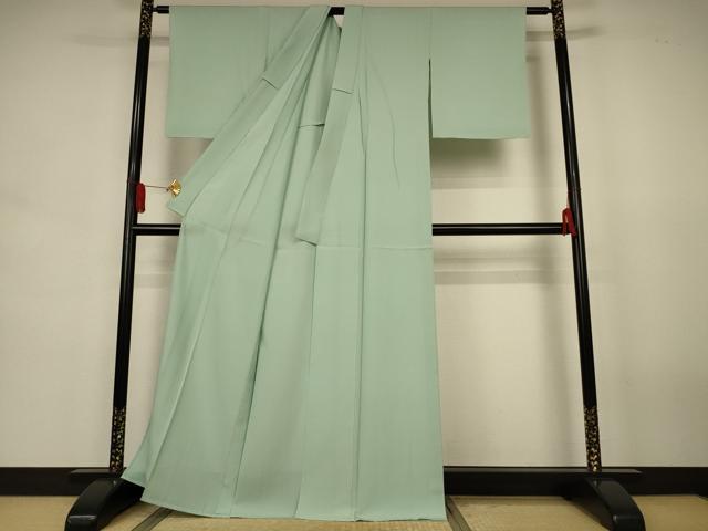 平和屋着物＊夏物　色無地　絽　薄萌葱色　証紙付き　正絹　逸品　AABJ6432jd