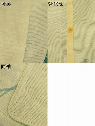 平和屋着物＊夏物　訪問着　絽　手描き　草花文　暈し染め　洗える着物　AABJ6439jd