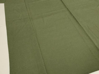 平和屋着物＊夏物　色無地　絽縮緬　麹塵色　正絹　逸品　AABJ6443jd