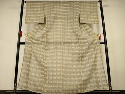 平和屋着物＊夏物　本塩沢　夏塩沢　幾何学文様　正絹　逸品　AABJ6449jd