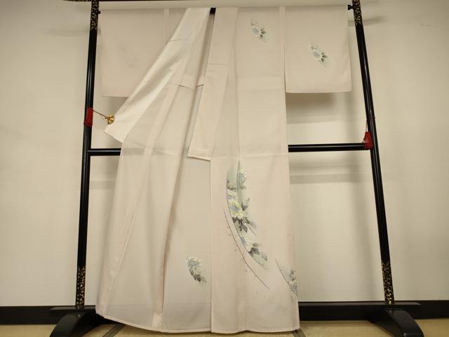 平和屋着物＊夏物　訪問着　絽　友禅　草花文　暈し染め　洗える着物　AABJ6450jd