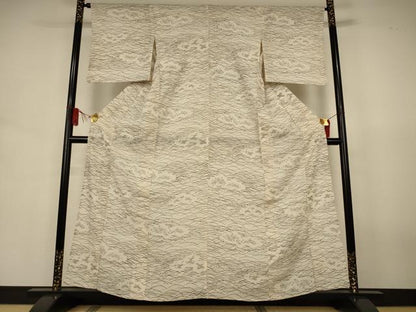 平和屋着物＊夏物　小紋　絽　吉祥文　芝　正絹　逸品　AABJ6452jd