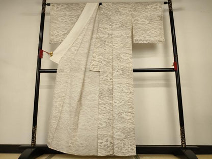 平和屋着物＊夏物　小紋　絽　吉祥文　芝　正絹　逸品　AABJ6452jd