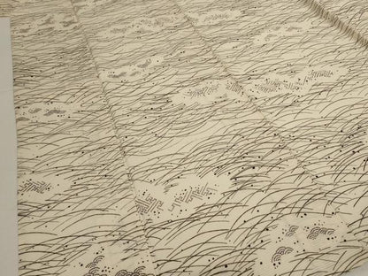 平和屋着物＊夏物　小紋　絽　吉祥文　芝　正絹　逸品　AABJ6452jd