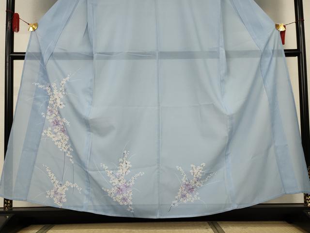 平和屋着物＊夏物　訪問着　絽　草花文　洗える着物　AABJ6453jd