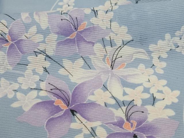 平和屋着物＊夏物　訪問着　絽　草花文　洗える着物　AABJ6453jd