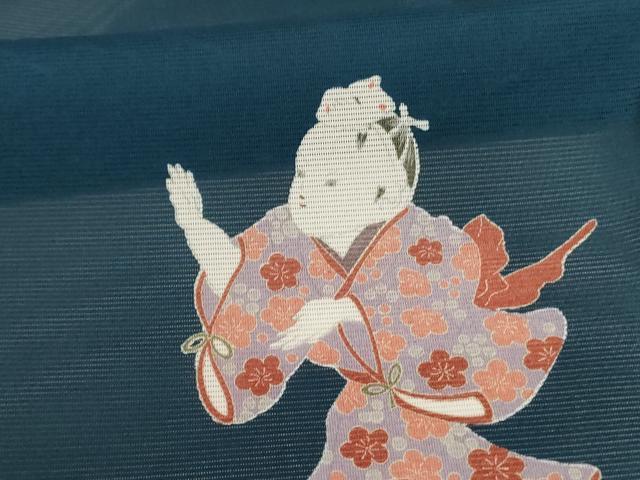平和屋着物＊夏物　訪問着　絽　人物文　洗える着物　AABJ6454jd