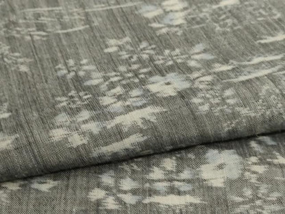 平和屋着物＊夏物　小千谷ちぢみ　草花文　麻　逸品　AABJ6457jd