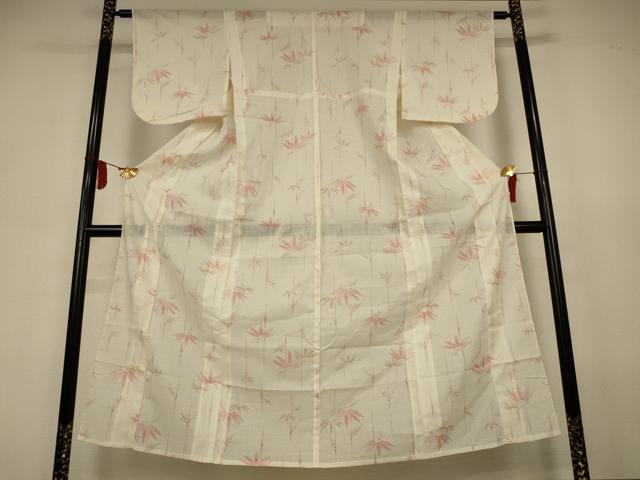 平和屋着物＊夏物 小紋 紗 笹文 洗える着物 AABJ6463jd