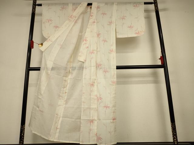 平和屋着物＊夏物 小紋 紗 笹文 洗える着物 AABJ6463jd