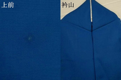 平和屋着物＊夏物 色無地 絽 青藍色 正絹 逸品 AABJ6464jd