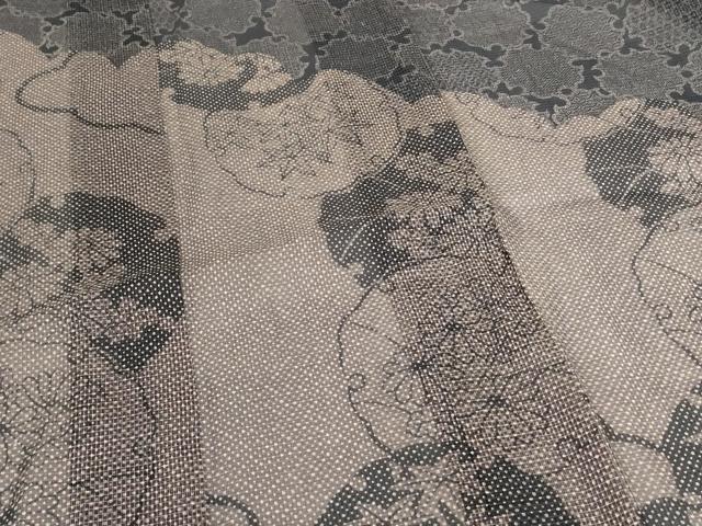 平和屋着物＊夏物 竺仙 絹紅梅 雪輪花文 絹綿 逸品 AABJ6465jd