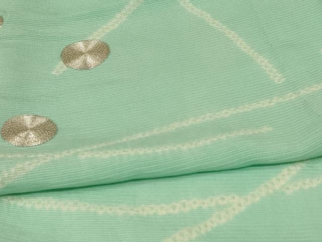 平和屋着物＊夏物 訪問着 絽 駒刺繍 絞り 露芝文 正絹 逸品 AABJ6472jd